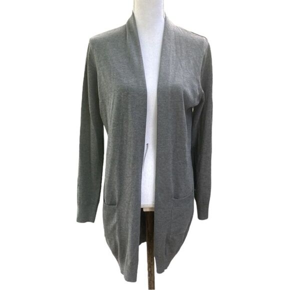 GRACE KARIN Wm’s Sz Lrg Grey Pockets Long Sleeve Open Front Cardigan Sweaters - Picture 1 of 6